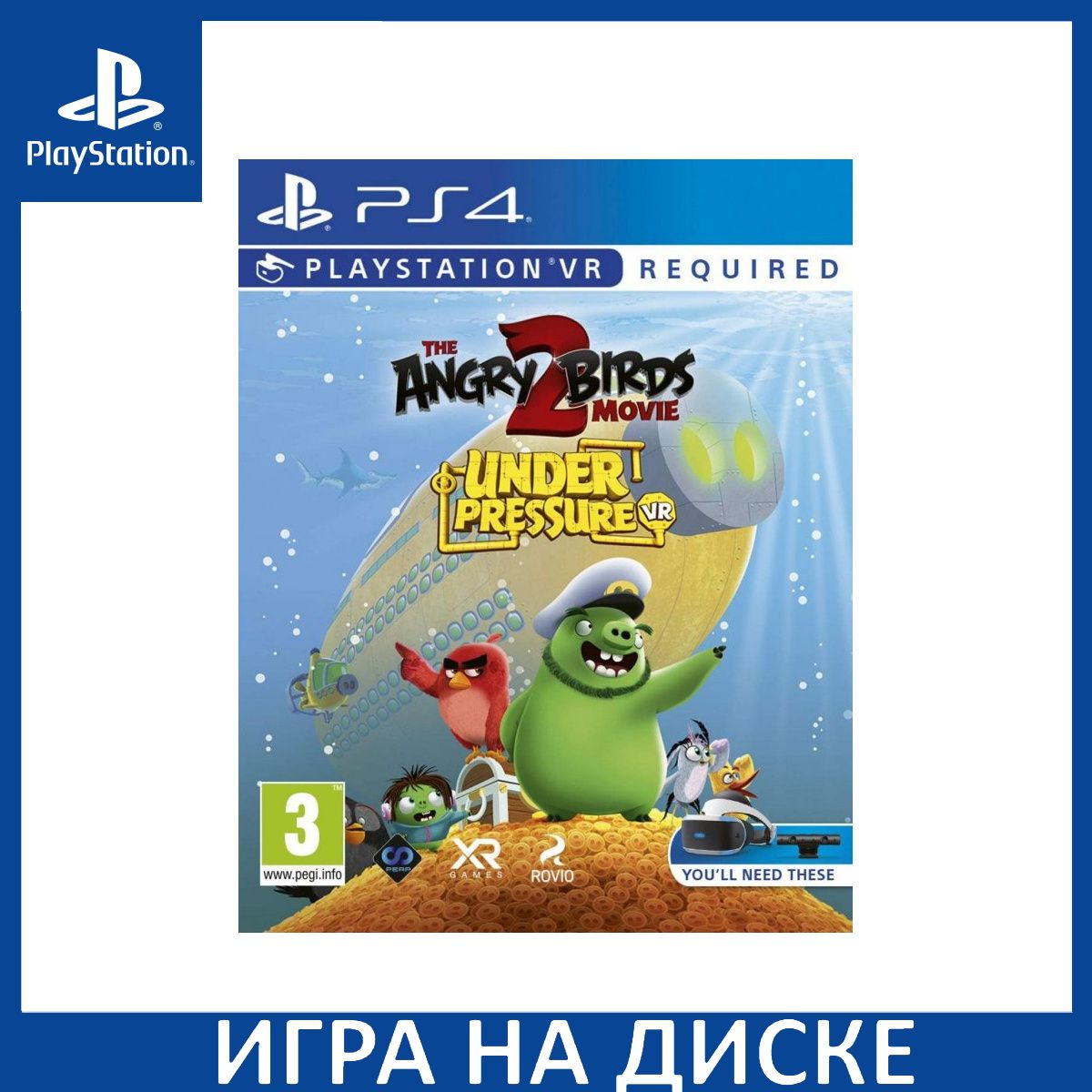 Диск с Игрой The Angry Birds Movie 2 (II): Under Pressure (Только для PS VR) (PS4). Новый лицензионный запечатанный диск.