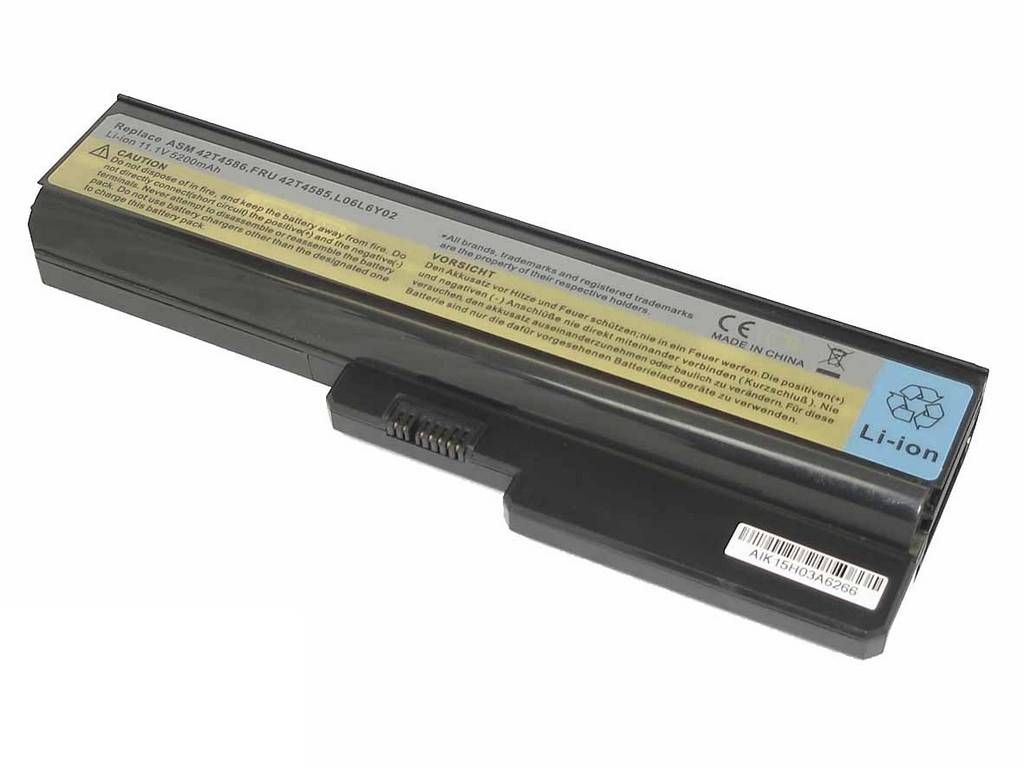 БатареяL08S6Y02дляLenovoIdeaPadB550,G450,Z360(5200mAh,черная),OEM