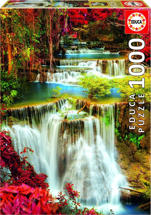 Пазлы для взрослых 1000 элементов Водопад в глухом лесу для взрослых  #1
