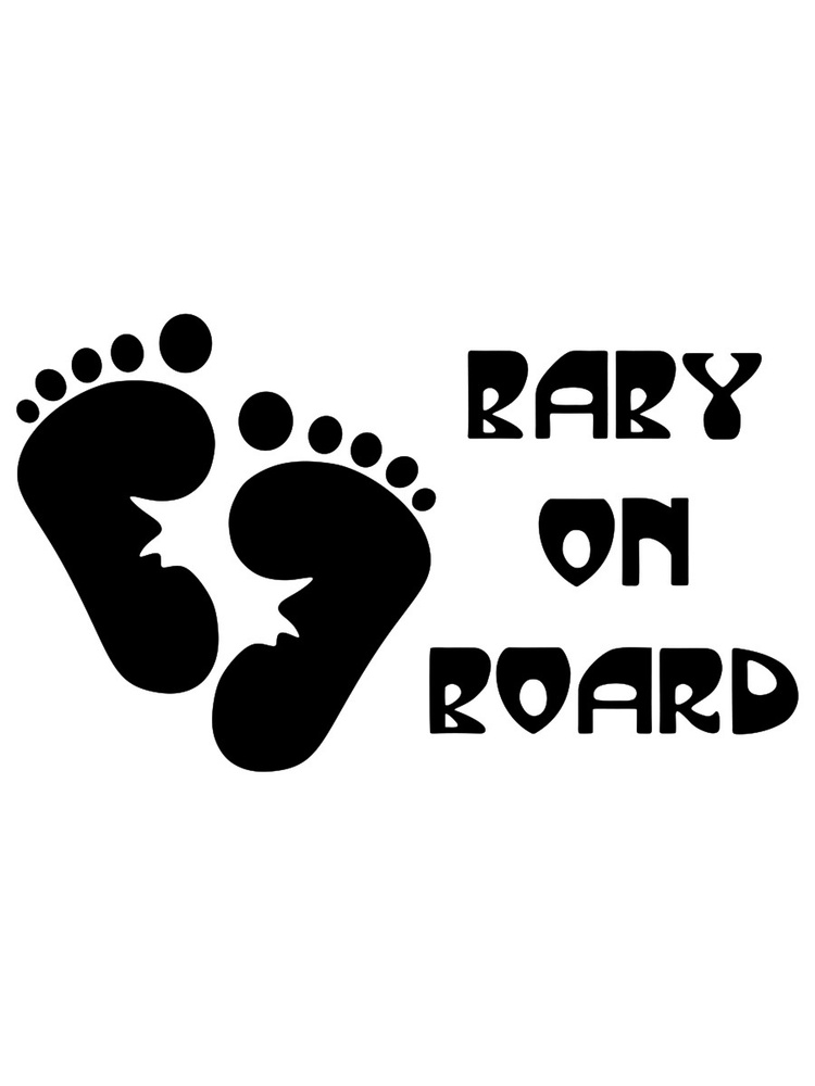 Наклейка на авто и в интерьер "Baby on board (foot)" #1