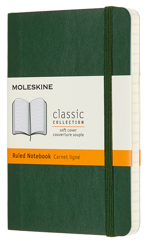 Блокнот Moleskine CLASSIC SOFT Pocket 90x140мм 192стр. линейка мягкая обложка зеленый  #1