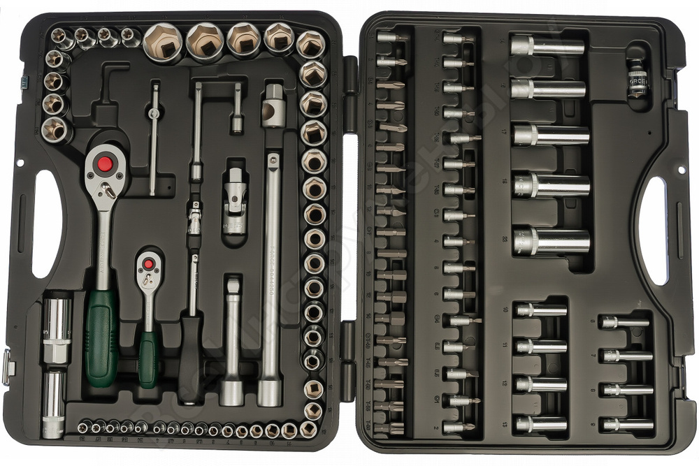 Набор головок и приспособлений FORCE 108 предметов 1/2, 1/4 6 гранные головки 41082R-5  #1