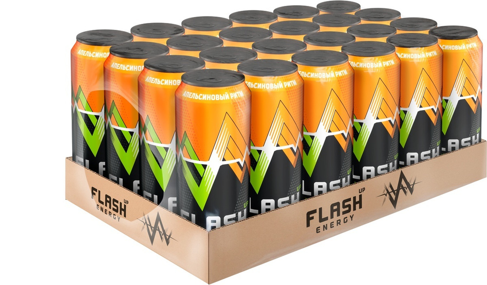 Энергетический напиток Flash Up Energy Апельсиновый Ритм, безалкогольный, тонизирующий, с кофеином и #1