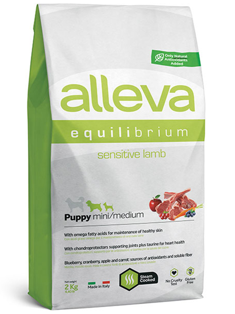 Alleva для собак Equilibrium Sensitive Lamb Puppy Mini/Medium для щенков мелких и средних пород с ягненком, #1