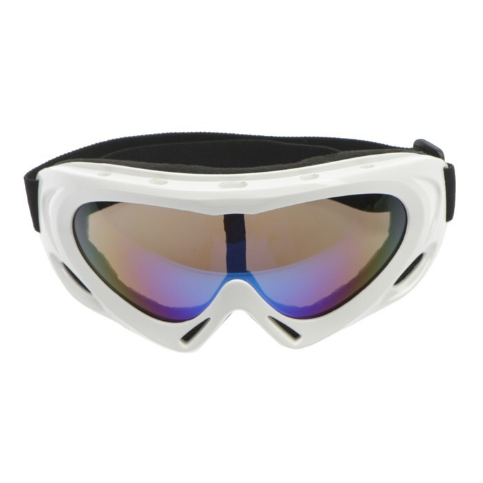 Очки для езды на мототехнике, с дополнительной вентиляцией, стекло с затемнением, белые  #1