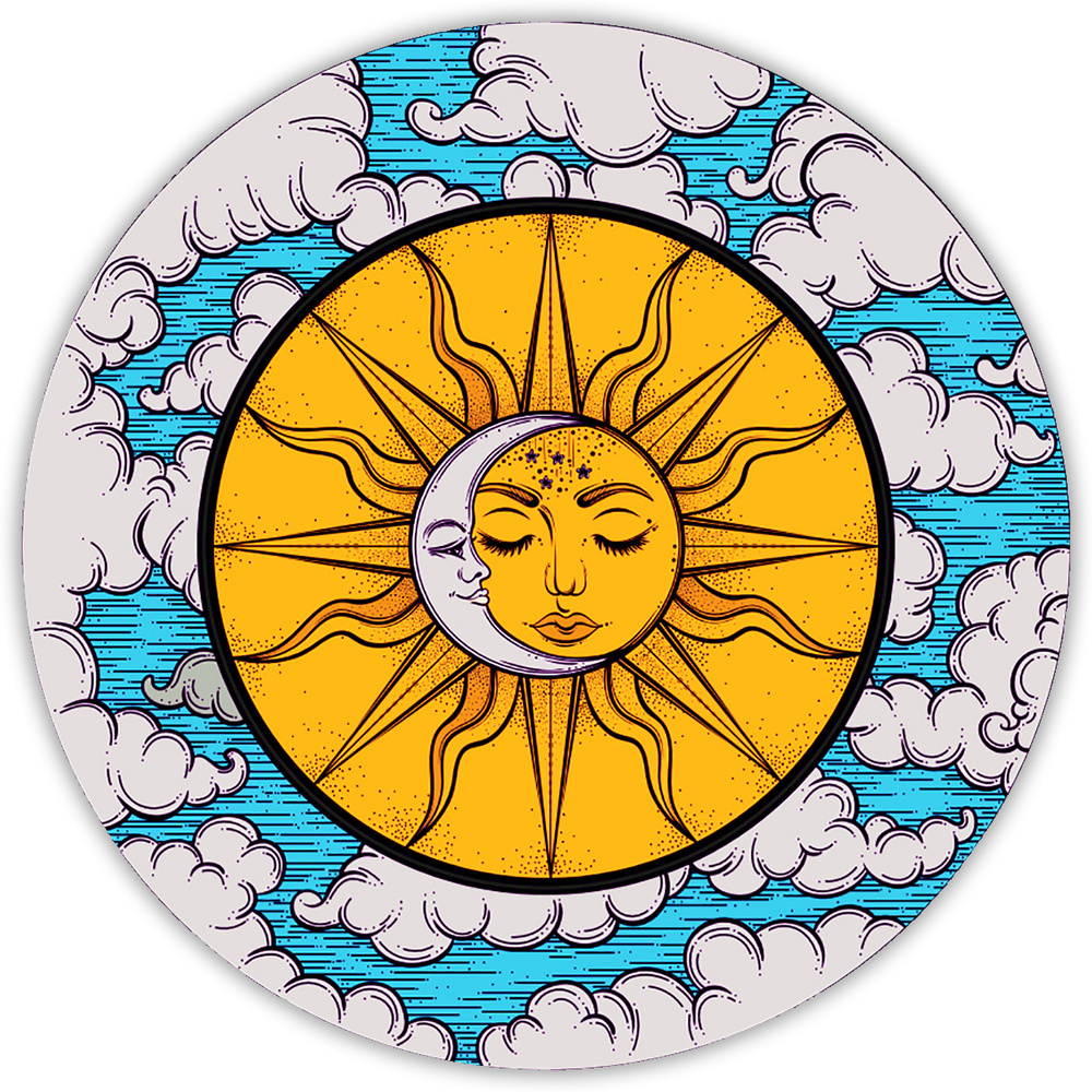 Резиновый коврик для мыши "Солнце и Луна" (20 x 20 см x 3 мм) #1
