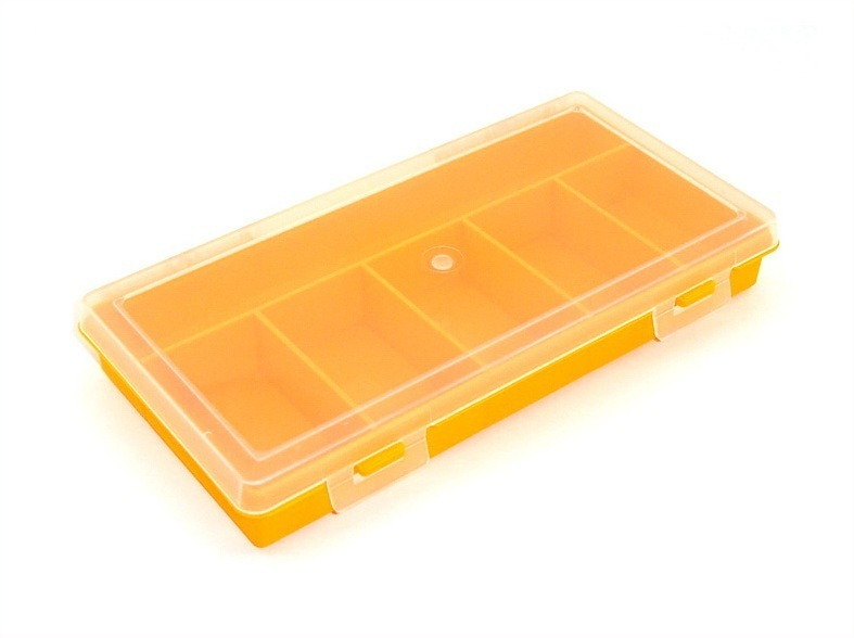 Коробка для приманок PlBOX 2406 (6 ячеек) 240 х 130 х 35 мм, цв. Жёлтый  #1