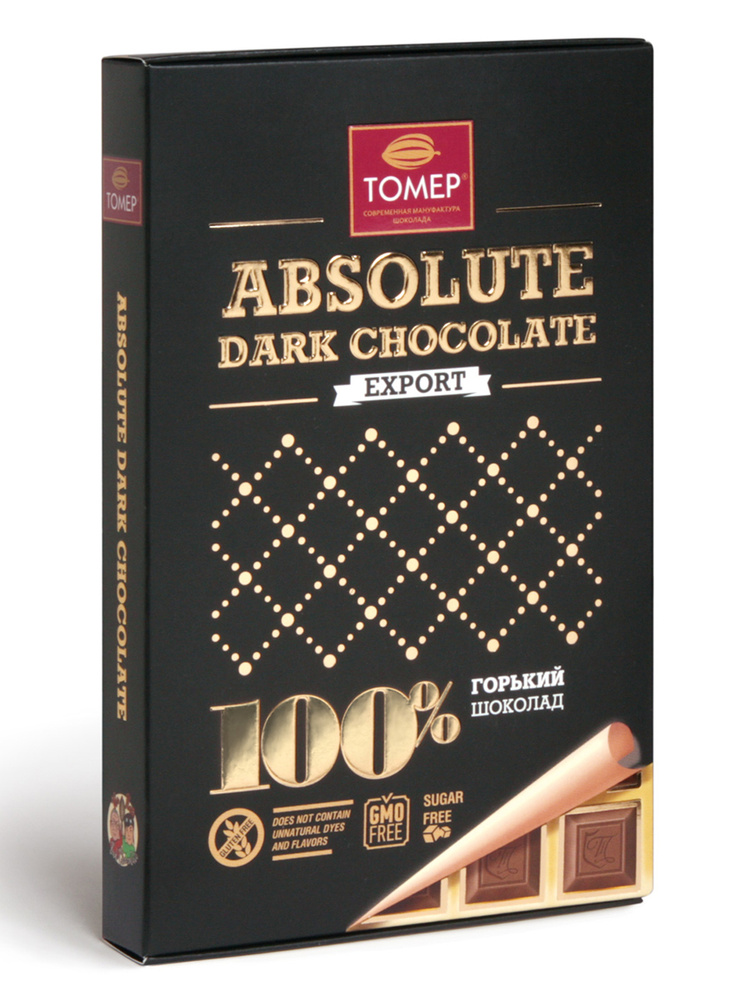 Горький шоколад Томер (100%), картонная коробка, 90 гр #1