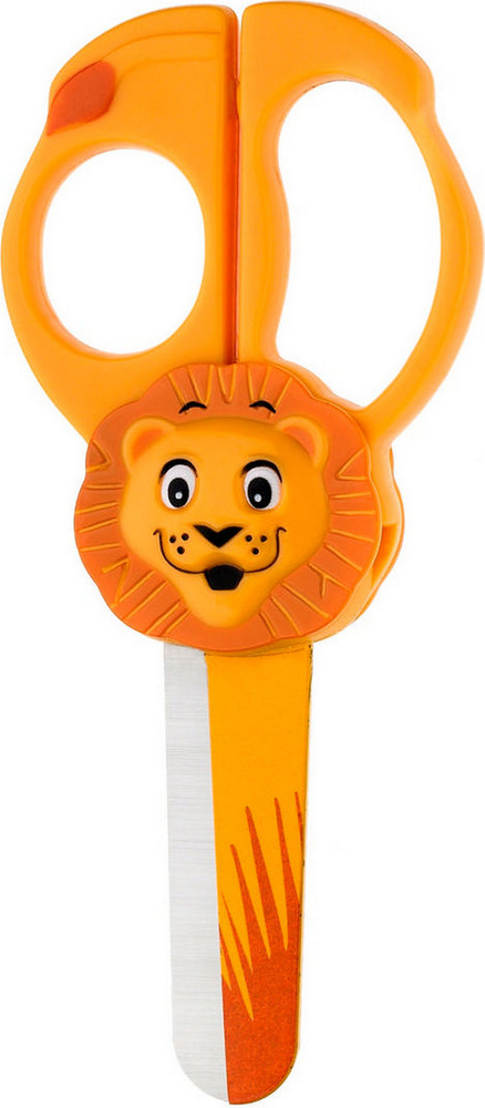 Ножницы детские WESTCOTT WILD ONES, 13 см, с дизайнами животных Лев, блистер  #1
