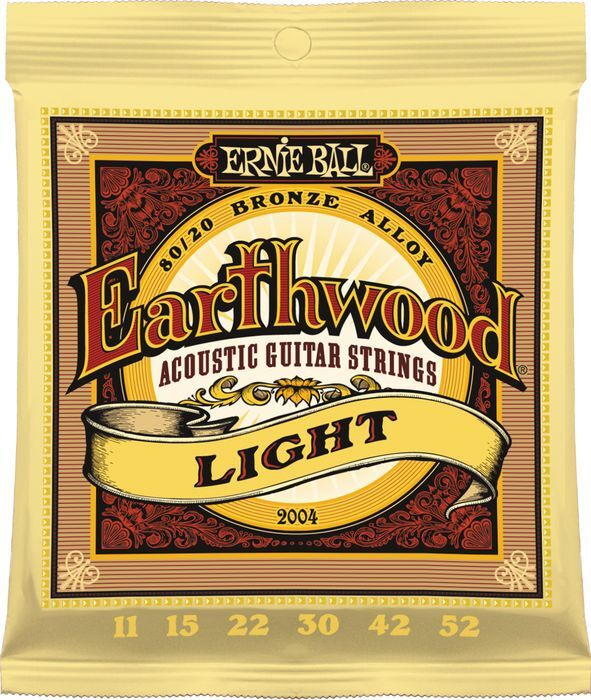 Струны для акустической гитары Ernie Ball Earthwood Bronze 80/20 11-52 Light 2004  #1