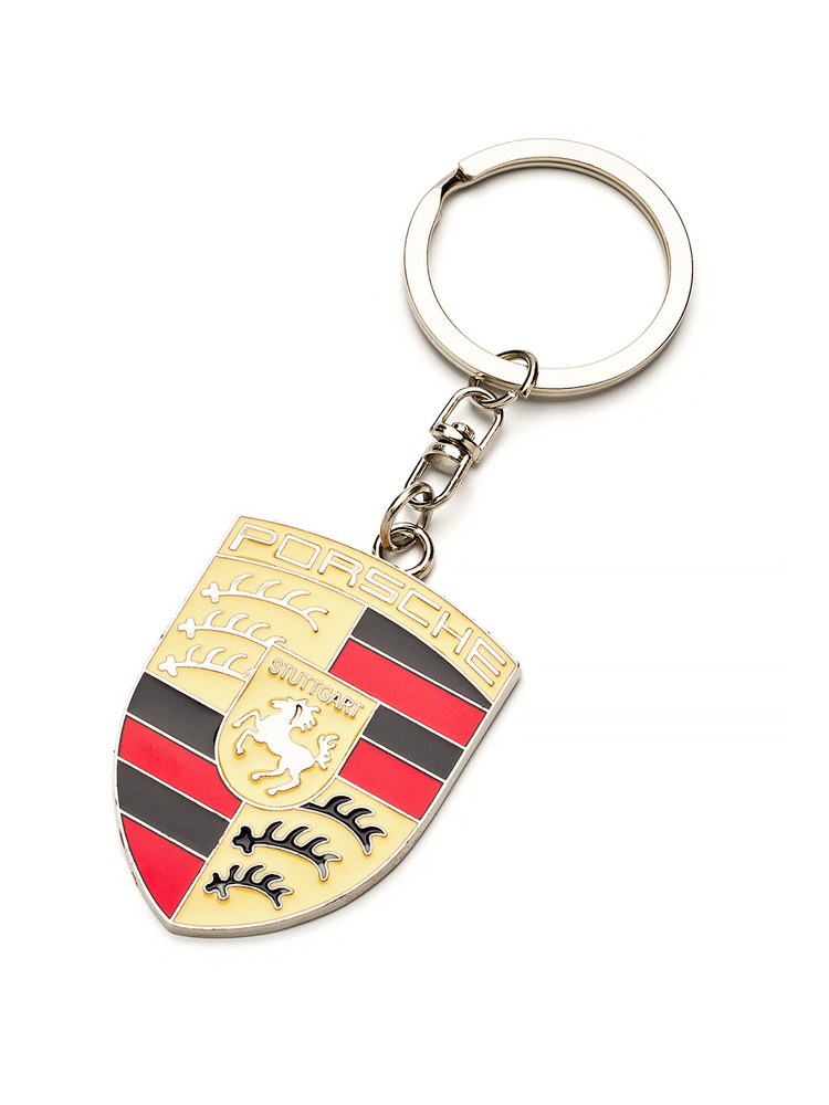 Брелок для ключей металлический с эмблемой Porsche ( Порше )  #1