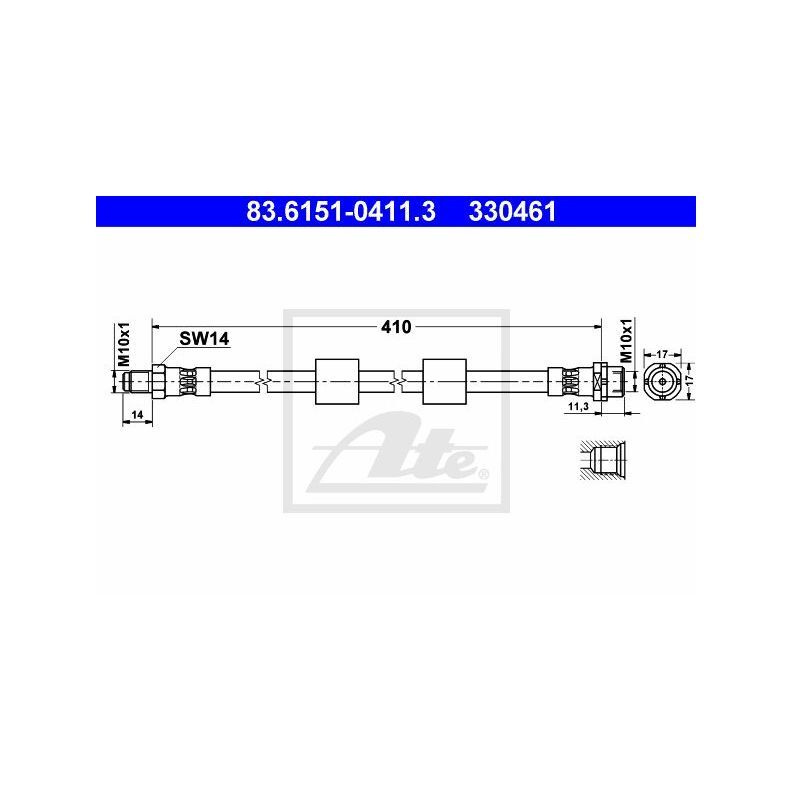 Шланг тормозной BMW 5(E39) -04 передн. ATE 83615104113 #1