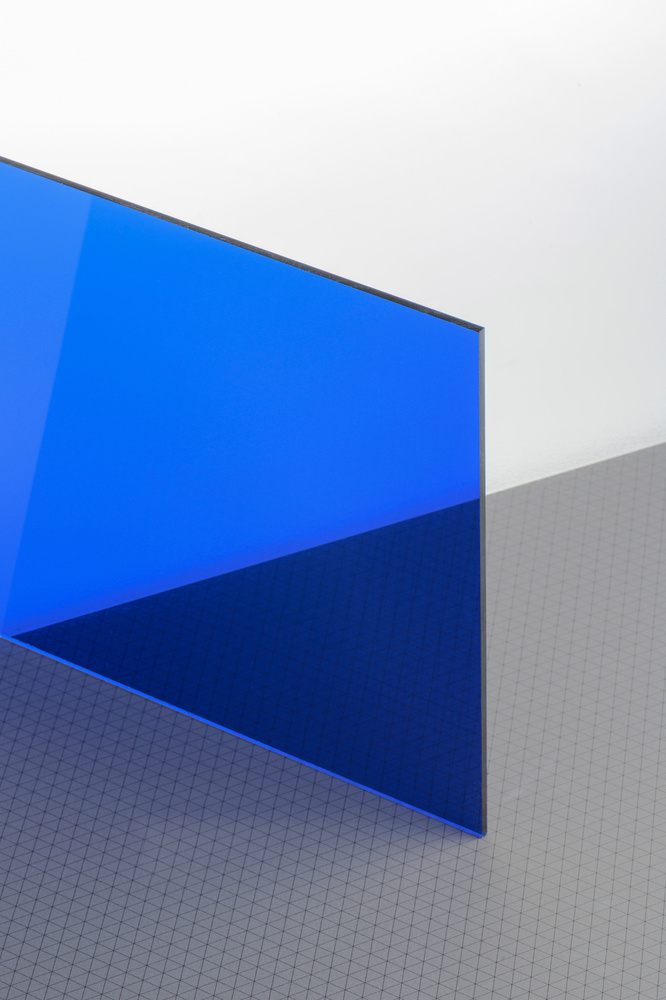 Оргстекло флуоресцентное синее 3 мм, квадрат 22 см, 1 шт. #1
