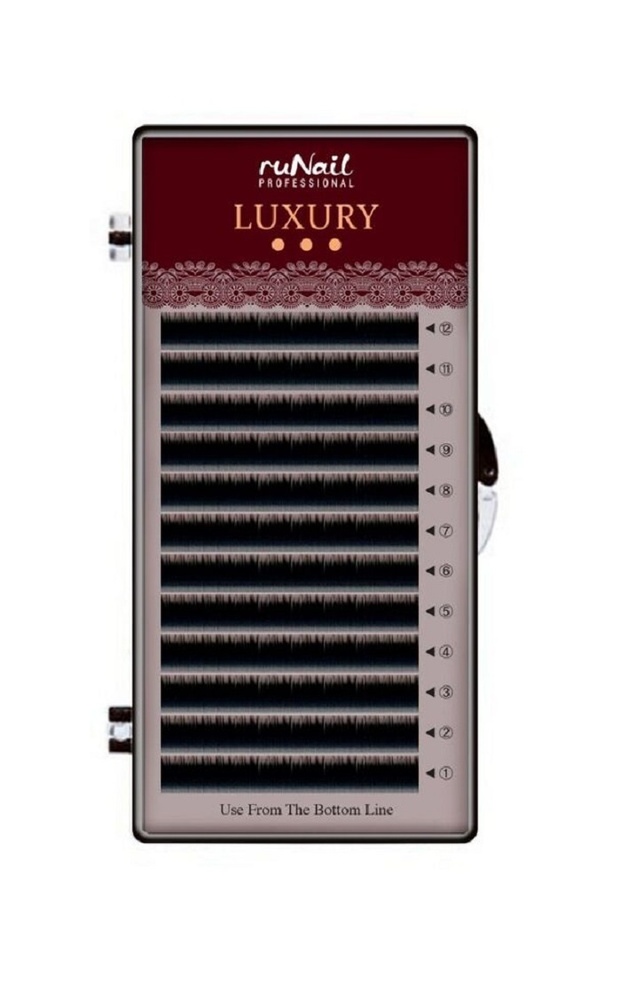 RuNail Professional Luxury Ресницы для наращивания, 0,07 мм, №10, изгиб С, 12 линий, черный  #1