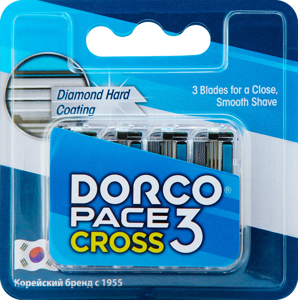 Dorco Сменные кассеты CROSS3, 3-лезвийные, крепление CROSS, увл.полоса (4 сменные кассеты)  #1