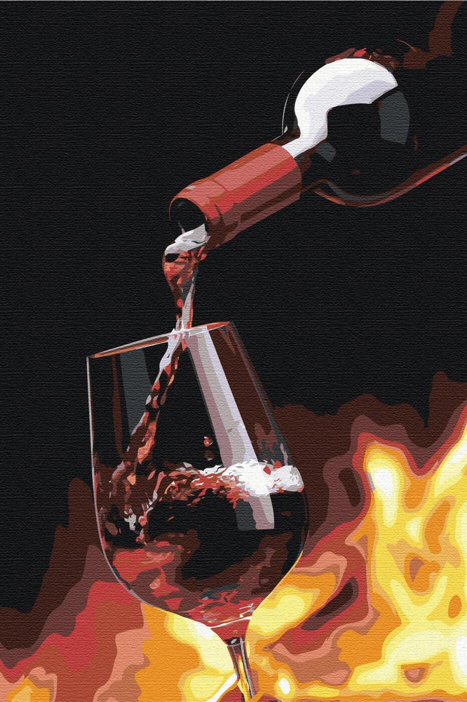Бокал игристого вина Раскраска картина по номерам на холсте 40х60  #1