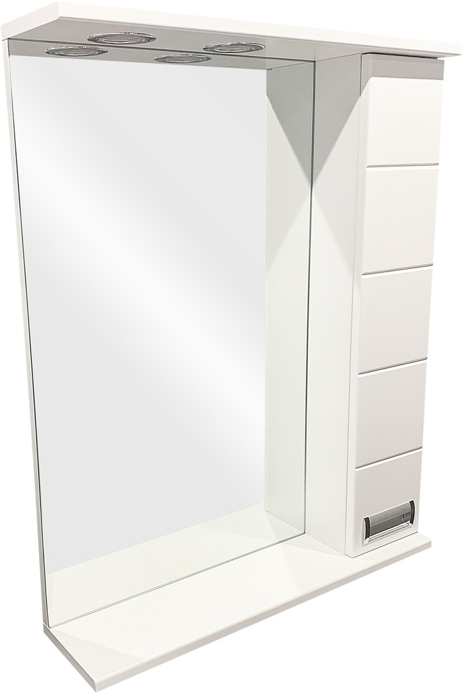 Зеркало-шкаф Альфа с подсветкой навесной, правый, 60х75х15  #1