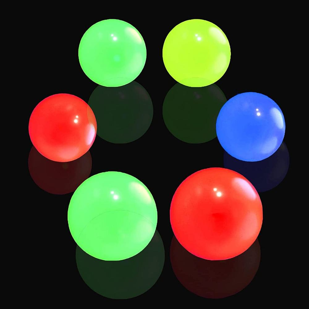 Набор из 6 светящихся липких шариков globbles , Игрушка антистресс  #1