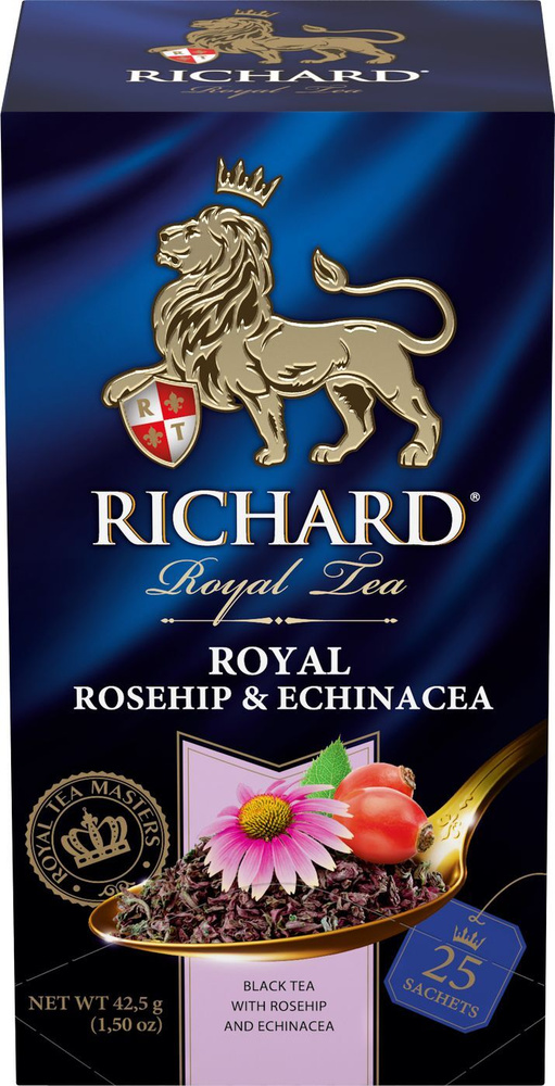 Чай в пакетиках черный Richard Royal Rosehip & Echinacea, с шиповником и эхинацеей, 25 шт  #1