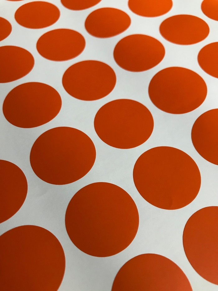 Наклейка круглая оранжевый матовый, диаметр 30 мм, "Фурнитура и Упаковка", 10 шт  #1