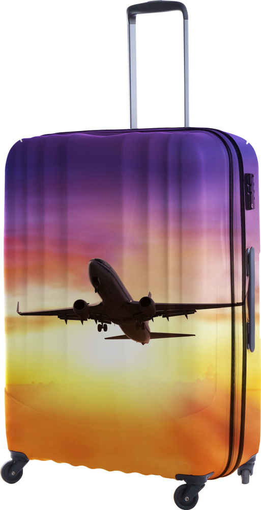 Чехол для чемоданов-24-S-фиолетовый, оранжевый #1
