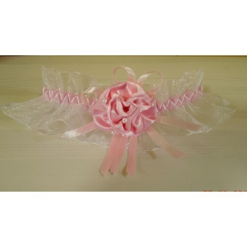 Подвязка белая с розовым SvetikFantasy, 5,6см  №4820.60 #1