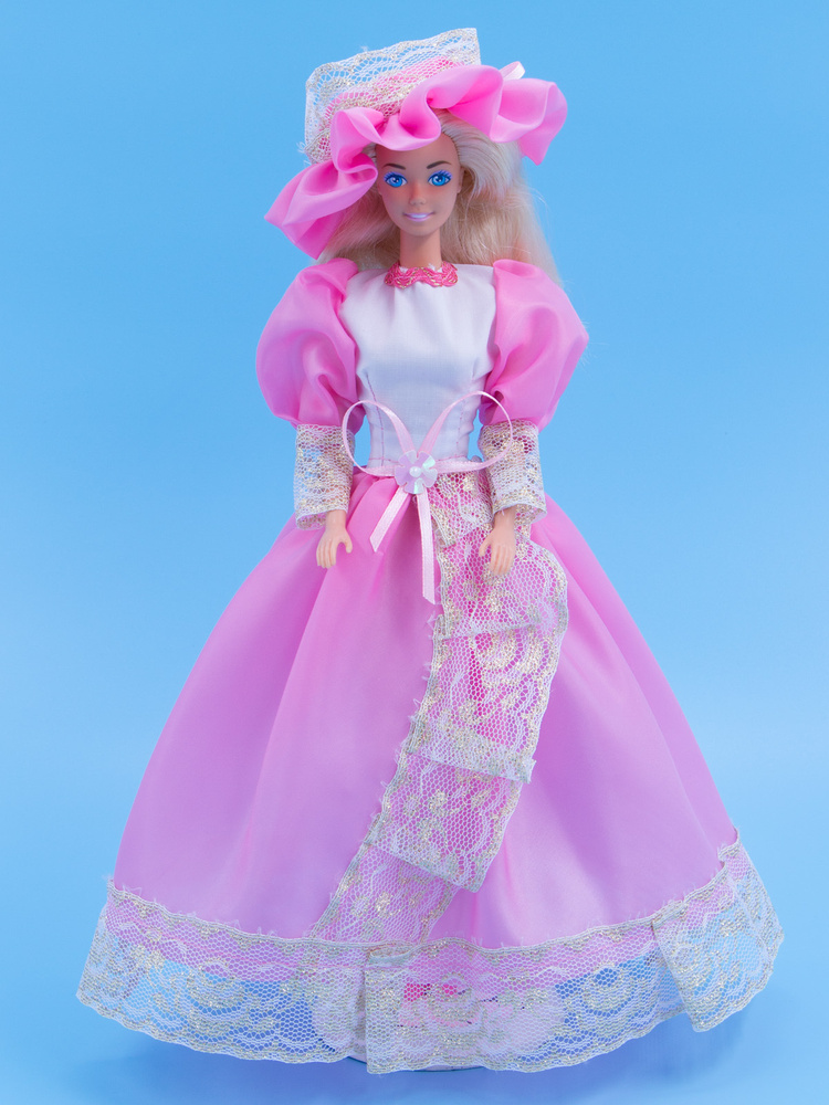 Одежда для кукол Модница Бальное платье для куклы Барби 29 см розовый, белый  #1