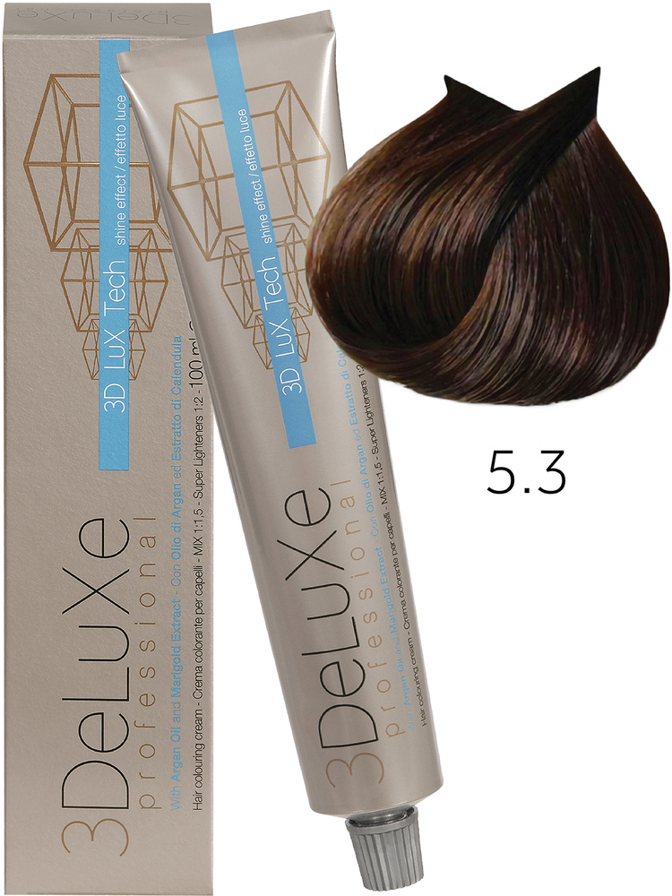 3DELUXE PROFESSIONAL 5.35 Крем-краска для волос СВЕТЛО-КАШТАНОВЫЙ ШОКОЛАДНЫЙ, 100мл  #1