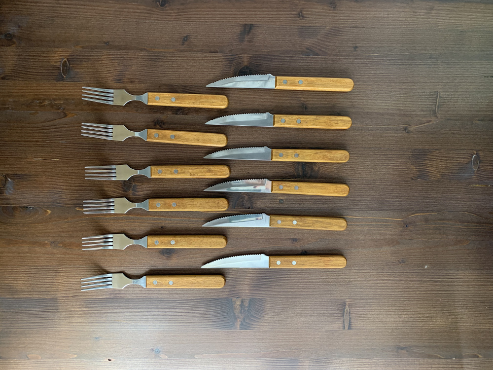 Набор ножей для стейка в комплекте с вилками на 6 персон (12 предметов)  #1
