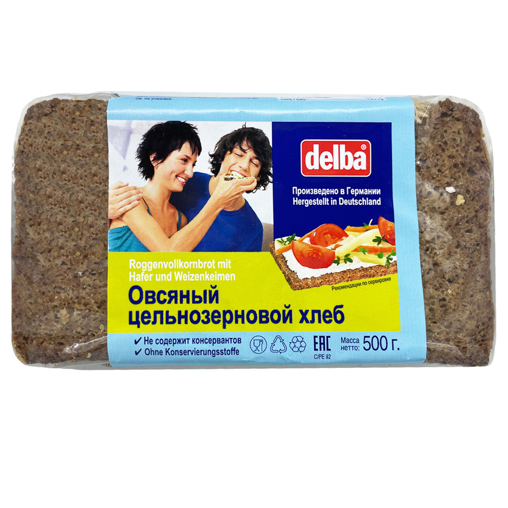 Овсяный цельнозерновой хлеб Delba, 500 гр. #1