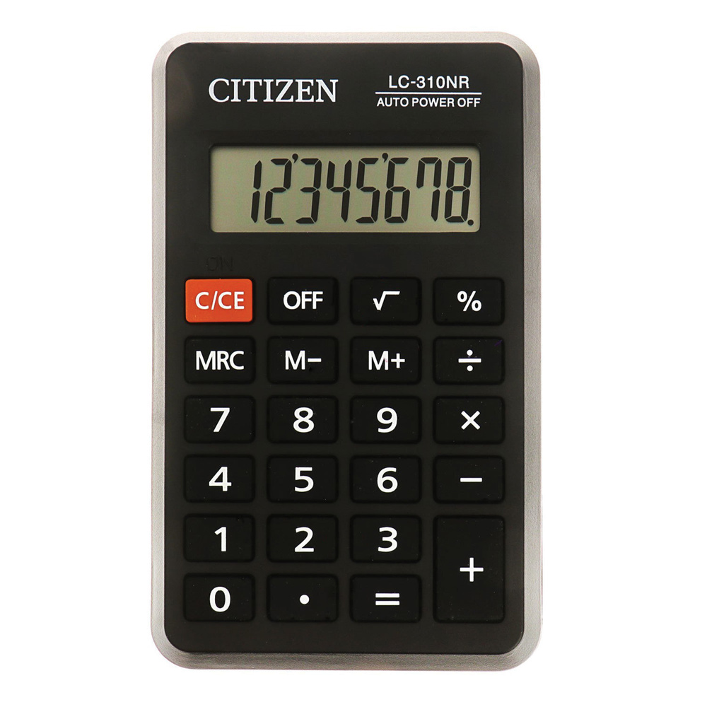 Калькулятор карманный CITIZEN LC310NR (114х69 мм), 8 разрядов, питание от батарейки, LC-310NR, 1ед. в #1
