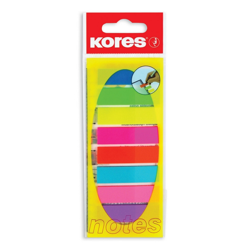 Закладки клейкие Kores пластиковые, 8 цветов по 25 листов на линейке, 12х45 мм  #1