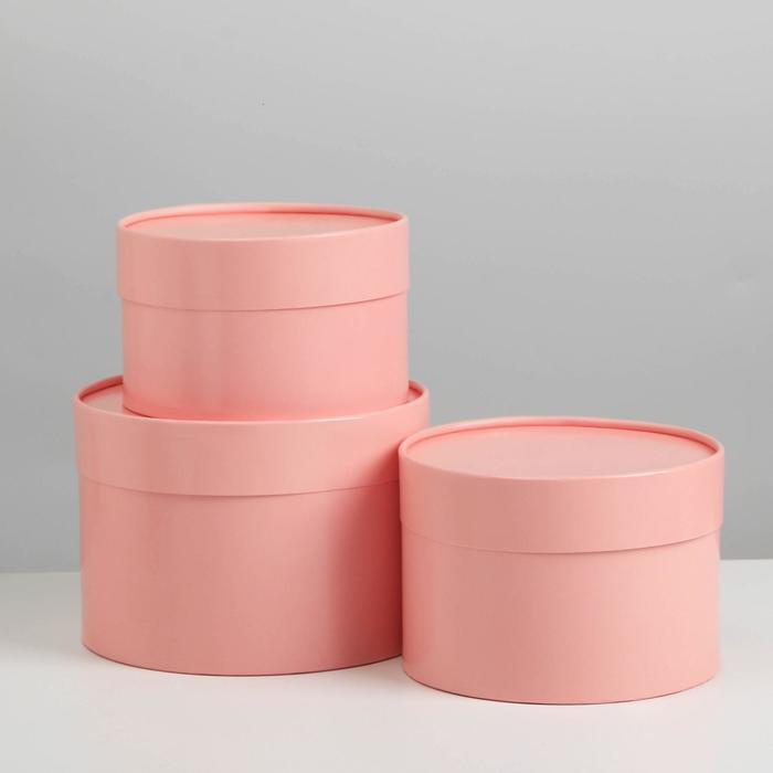 Набор шляпных коробок 3 в 1 розовый, 16 х 10, 14 х 9, 13 х 8,5 см #1