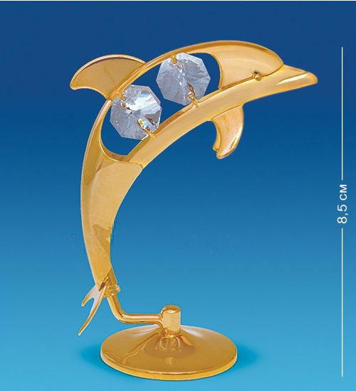 Сувенир с кристаллами Swarovski 3106 Фигурка Дельфин 8,5см #1
