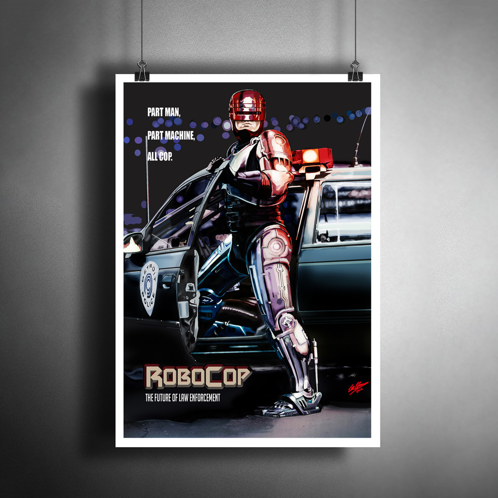 Постер плакат для интерьера "Фильм: Робокоп. Robocop"/ Декор дома, офиса, комнаты A3 (297 x 420 мм)  #1