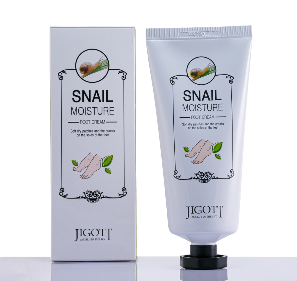 JIGOTT Крем для ног "Real moisture snail foot cream" с муцином улитки #1