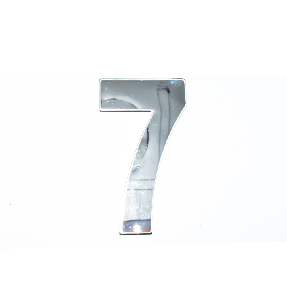 Номер дверной "7" металл, клеевая основа TRODSTAR Цвет: Хром #1