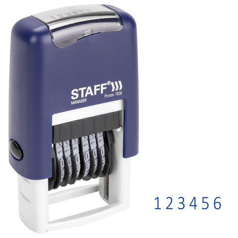 Нумератор 6-разрядный STAFF, оттиск 22х4 мм, "Printer 7836", 237434 #1