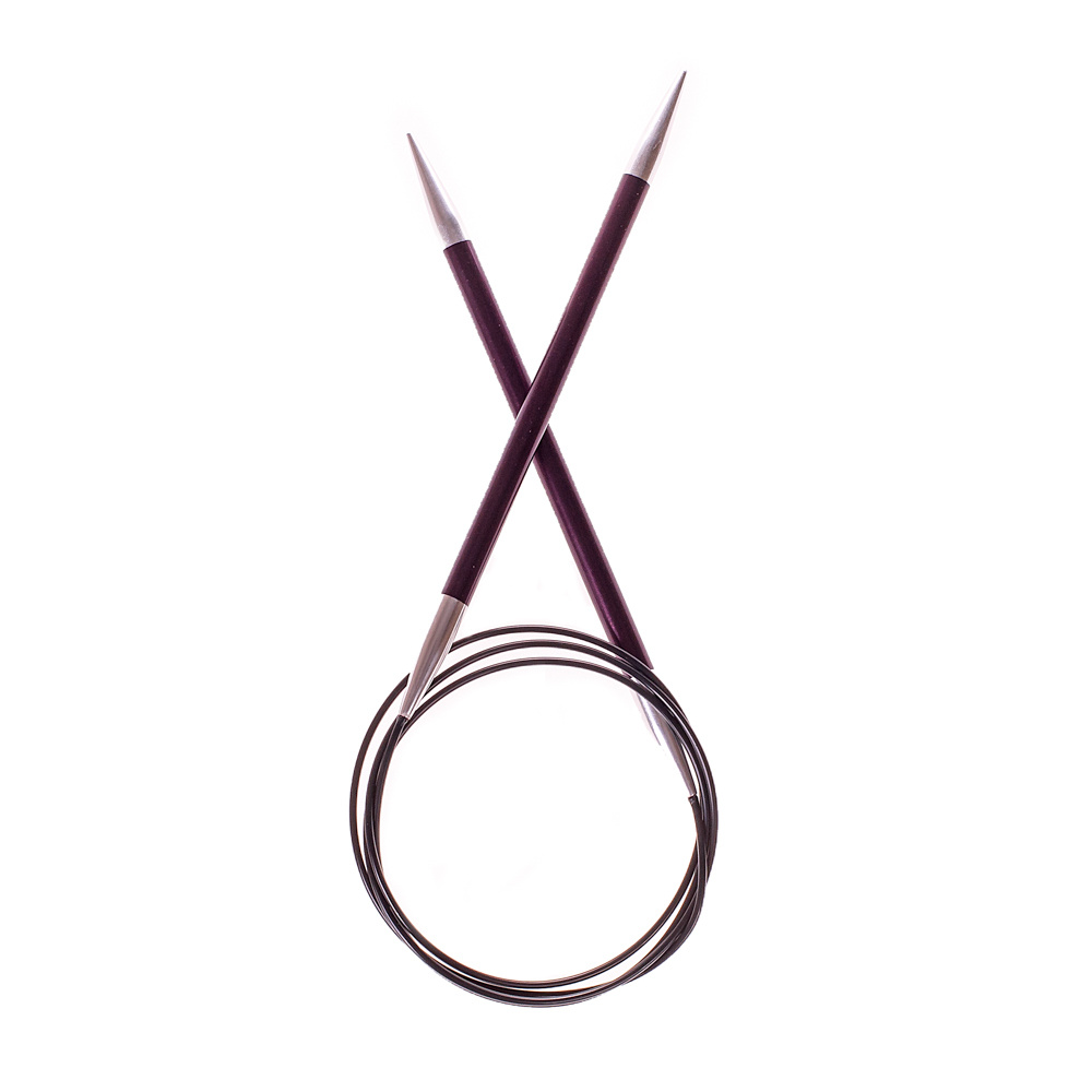 47163 Спицы круговые для вязания с эластичной гибкой леской 100 х 6.00 мм Zing KnitPro  #1