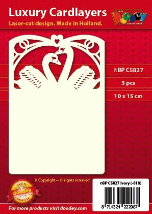 Подложка для открытки A6 "wedding swans" (10.5 х 14.85 см.) / Doodey, артикул BPC5827  #1