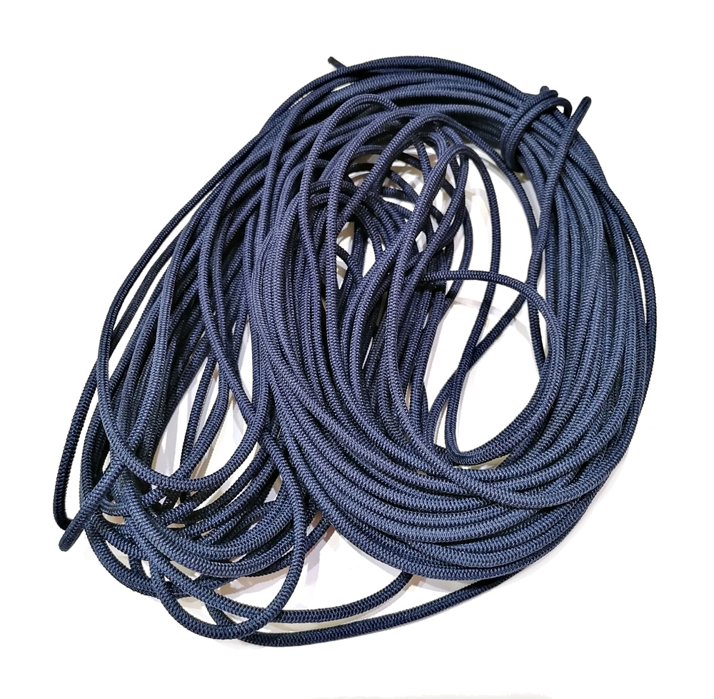 Эластичный шнур 3,5мм, круглое сечение, полиэстер, темно-синий, 25 метров  #1