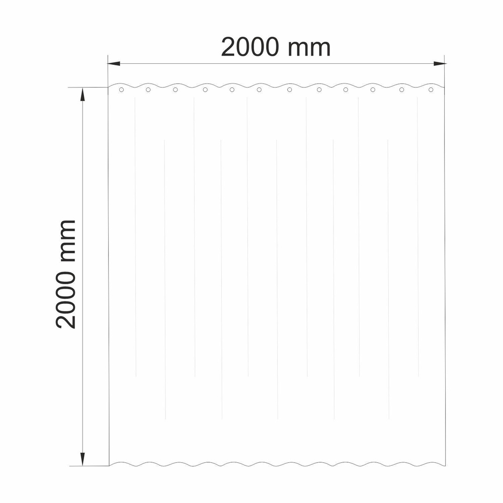 WasserKRAFT Штора для ванной тканевая, высота 200 см, ширина 200 см.  #1