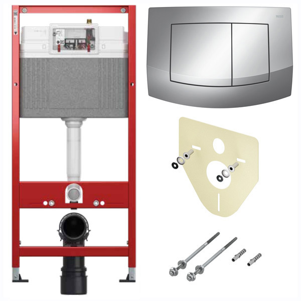 TECE 9400405 Комплект 4 в 1 TECEbase Инсталляция для подвесного унитаза с пластиковой панелью смыва,цвет(глянец/хром) #1
