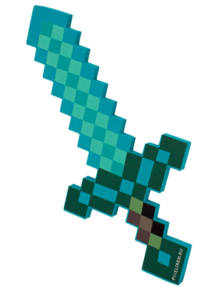 Пиксельный меч Minecraft Изумрудный 45 см 8Бит / игрушечное оружие Майнкрафт / безопасное детское оружие #1