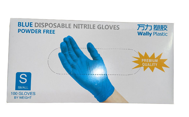Перчатки нитрил, хозяйственные Wally Plastic, размер L, 100 шт, голубой  #1