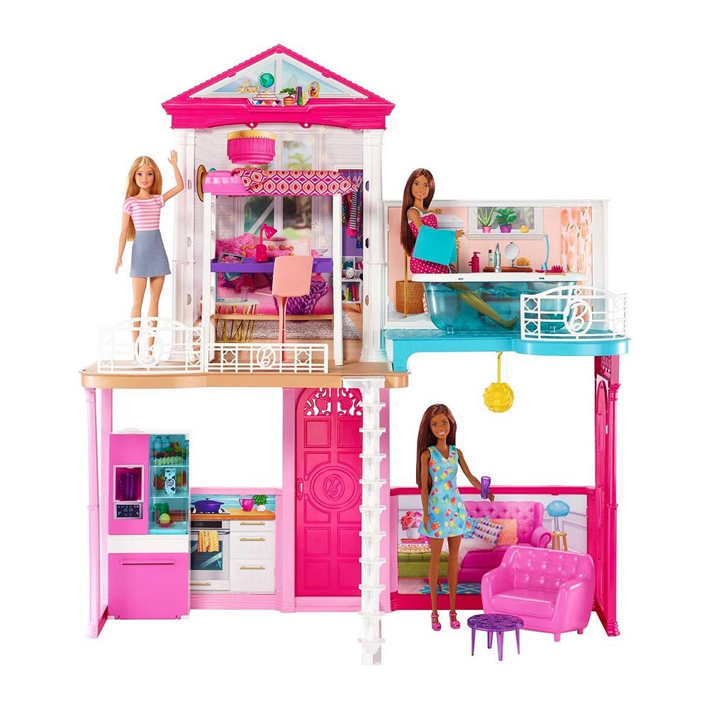 Игровой набор дом+куклы+аксессуары Barbie GLH56 #1