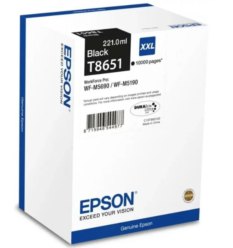 Картридж Epson T8651 C13T865140 оригинальный черный 10000 страниц для WorkForce WF-M5190 WF-M5690  #1