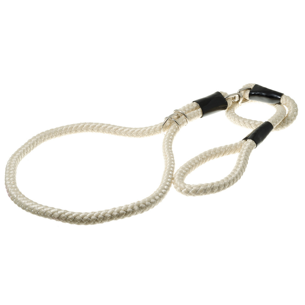 Ринговка для собак, круглая с кольцом, обхват до 80 см, нейлон ширина 15 мм, длина 120 см, слоновая кость, #1