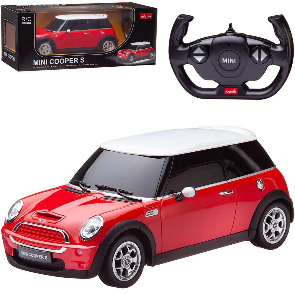 Машина на пульте управления со светом Rastar 1:14 Mini Cooper игрушечная детская , игрушки машинки на #1