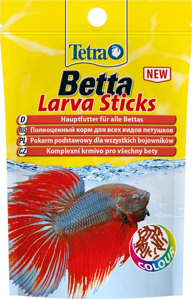 Tetra Betta LarvaSticks корм в форме мотыля для петушков и других лабиринтовых рыб 5 г (sachet) 1шт  #1